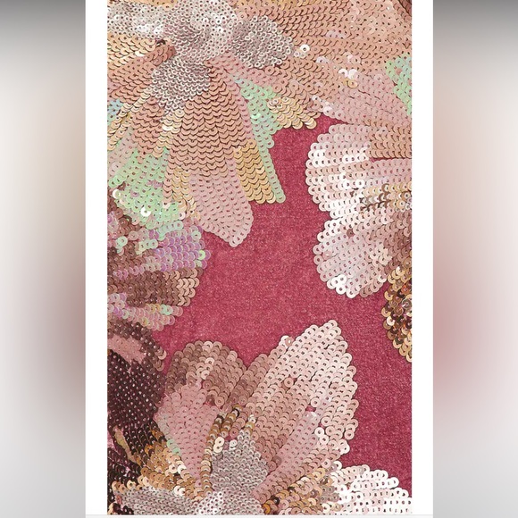 Sabina Musayev Juliette Sequined Velvet Dress in Multi Pink Size Medium - Picture 13 of 16